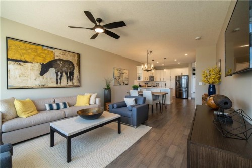 1103 Cornerstone Crescent, Olds, AB - Indoor Photo Showing Living Room