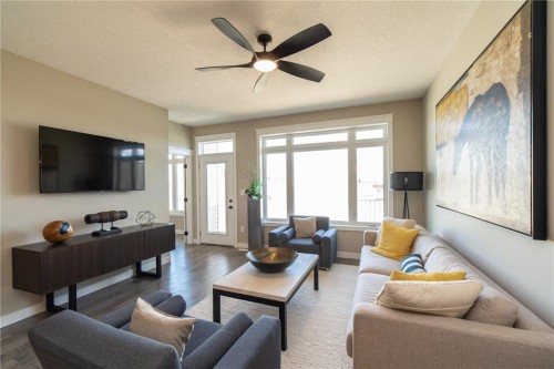 1103 Cornerstone Crescent, Olds, AB - Indoor Photo Showing Living Room