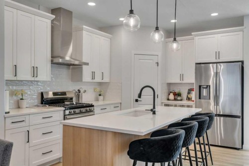 7582 202 Avenue Se, Calgary, AB - Indoor Photo Showing Kitchen With Double Sink With Upgraded Kitchen