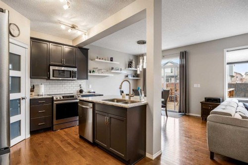 526 New Brighton Drive Se, Calgary, AB - Indoor Photo Showing Kitchen With Double Sink With Upgraded Kitchen