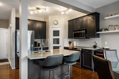 526 New Brighton Drive Se, Calgary, AB - Indoor Photo Showing Kitchen With Upgraded Kitchen
