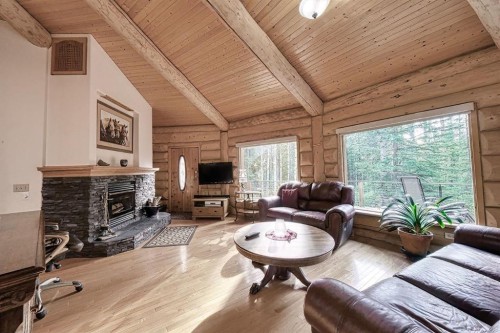 283096 Range Rd 51, Rural Rocky View County, AB - Indoor Photo Showing Living Room With Fireplace
