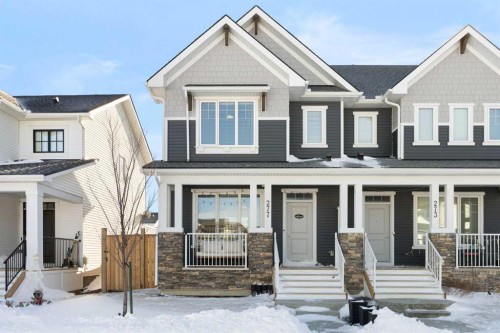 277 Ellen Way, Crossfield, AB - Outdoor With Deck Patio Veranda With Facade