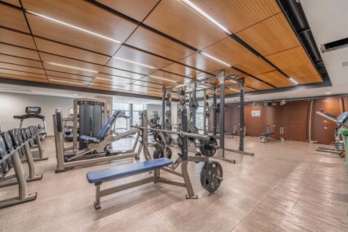 1007-1122 3 Street Se, Calgary, AB - Indoor Photo Showing Gym Room