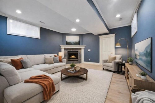 3821 1A Street Sw, Calgary, AB - Indoor With Fireplace