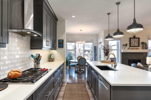23 Cranbrook Green Se, Calgary, AB - Indoor Photo Showing Kitchen With Upgraded Kitchen