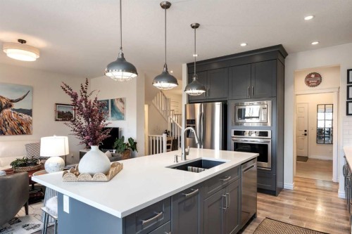 23 Cranbrook Green Se, Calgary, AB - Indoor Photo Showing Kitchen With Double Sink With Upgraded Kitchen