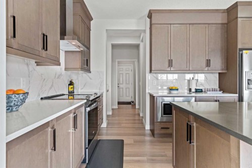 461 Corner Meadows Way Ne, Calgary, AB - Indoor Photo Showing Kitchen With Upgraded Kitchen