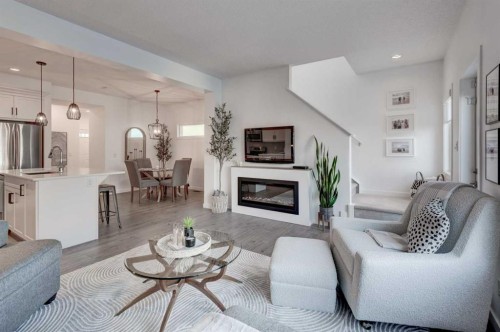 236 Auburn Glen Close Se, Calgary, AB - Indoor Photo Showing Living Room With Fireplace