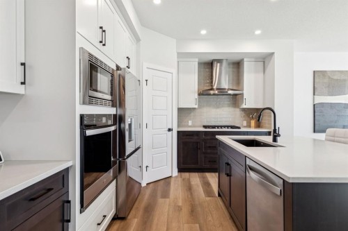 170 Creekstone Path Sw, Calgary, AB - Indoor Photo Showing Kitchen With Stainless Steel Kitchen With Upgraded Kitchen