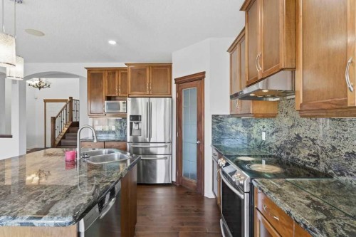 106 New Brighton Circle Se, Calgary, AB - Indoor Photo Showing Kitchen With Double Sink With Upgraded Kitchen