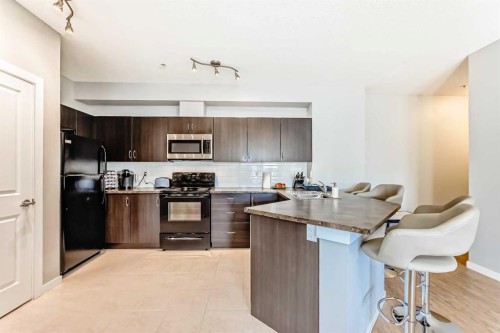 107-100 Cranfield Common Se, Calgary, AB - Indoor Photo Showing Kitchen