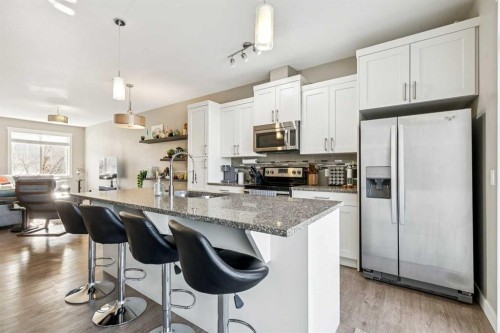 605 Evanston Manor Nw, Calgary, AB - Indoor Photo Showing Kitchen With Stainless Steel Kitchen With Upgraded Kitchen