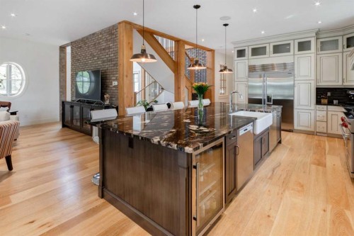 84 Eagle Butte Ranch, Rural Rocky View County, AB - Indoor Photo Showing Kitchen With Upgraded Kitchen