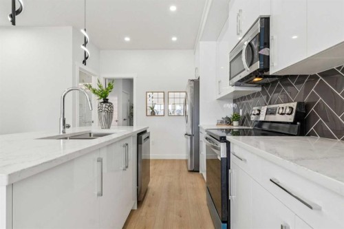 201-95 Saddlecrest Circle Ne, Calgary, AB - Indoor Photo Showing Kitchen With Double Sink With Upgraded Kitchen