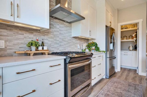 29 Howse Street Ne, Calgary, AB - Indoor Photo Showing Kitchen With Upgraded Kitchen