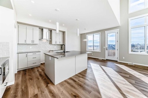 1089 Sawgrass Link Nw, Airdrie, AB - Indoor Photo Showing Kitchen With Upgraded Kitchen