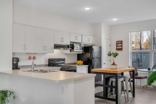 507 Silverado Skies Common Sw, Calgary, AB - Indoor Photo Showing Kitchen With Double Sink