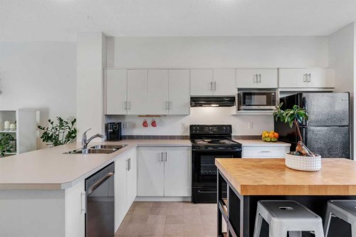 507 Silverado Skies Common Sw, Calgary, AB - Indoor Photo Showing Kitchen With Double Sink