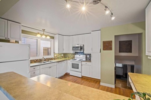 276 Macewan Glen Drive Nw, Calgary, AB - Indoor Photo Showing Kitchen With Double Sink