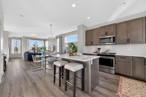 9 Walcrest Gate Se, Calgary, AB - Indoor Photo Showing Kitchen With Stainless Steel Kitchen With Upgraded Kitchen