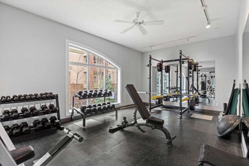 404-4 Hemlock Crescent Sw, Calgary, AB - Indoor Photo Showing Gym Room