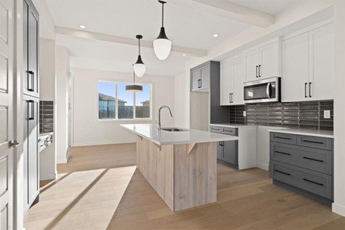 25 Sora Gate Se, Calgary, AB - Indoor Photo Showing Kitchen With Upgraded Kitchen