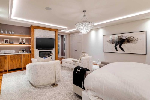 1118 Premier Way Sw, Calgary, AB - Indoor With Fireplace