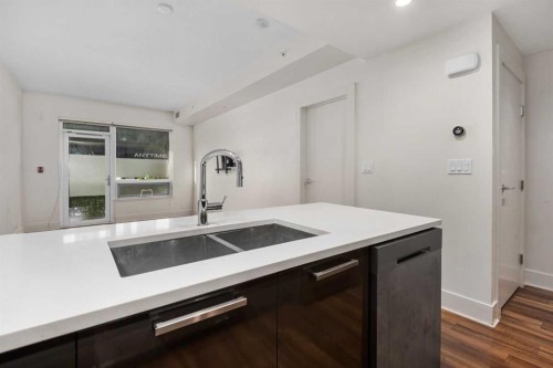 111-46 9 Street Ne, Calgary, AB - Indoor Photo Showing Kitchen With Double Sink
