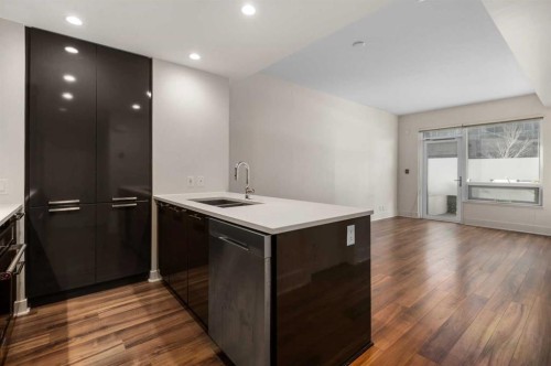 111-46 9 Street Ne, Calgary, AB - Indoor Photo Showing Kitchen With Double Sink