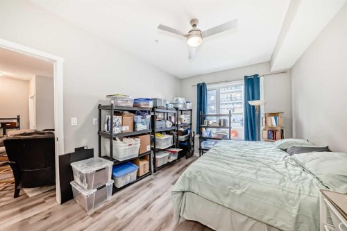 108-71 Shawnee Common Sw, Calgary, AB - Indoor Photo Showing Bedroom