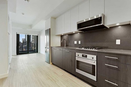 1103-730 2 Avenue Sw, Calgary, AB - Indoor Photo Showing Kitchen With Upgraded Kitchen
