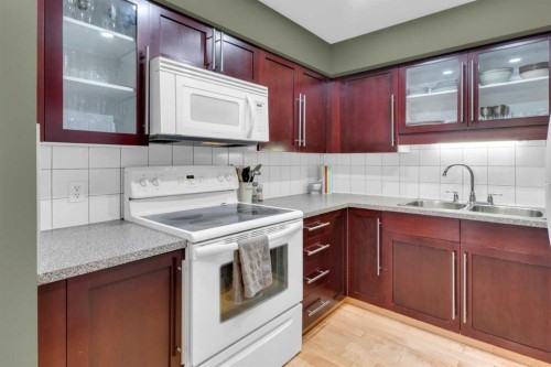 3-124 19 Avenue Ne, Calgary, AB - Indoor Photo Showing Kitchen With Double Sink