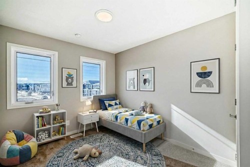 77 Mercado Landing Se, Calgary, AB - Indoor Photo Showing Bedroom