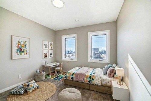 77 Mercado Landing Se, Calgary, AB - Indoor Photo Showing Bedroom