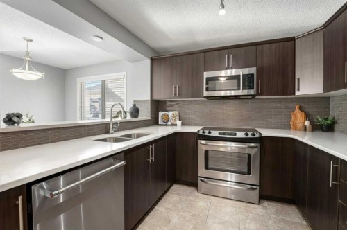 10940 Cityscape Drive Ne, Calgary, AB - Indoor Photo Showing Kitchen With Stainless Steel Kitchen With Double Sink With Upgraded Kitchen