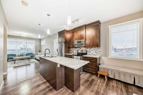 96 Skyview Ranch Avenue Ne, Calgary, AB - Indoor Photo Showing Kitchen With Upgraded Kitchen