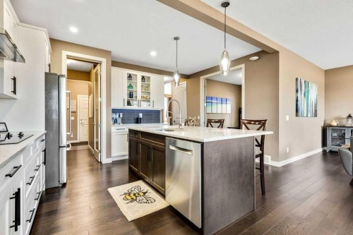 205 Aspenmere Way, Chestermere, AB - Indoor Photo Showing Kitchen With Upgraded Kitchen