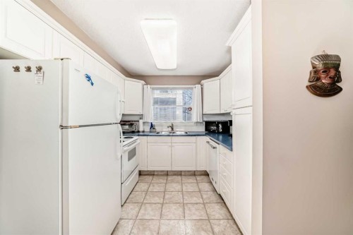 116-6800 Hunterview Drive Nw, Calgary, AB - Indoor Photo Showing Kitchen With Double Sink