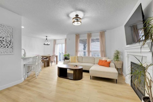 60 Saddlecrest Green Ne, Calgary, AB - Indoor Photo Showing Living Room With Fireplace