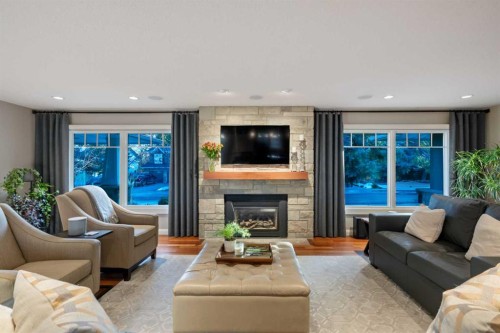 324 Willow Ridge Place Se, Calgary, AB - Indoor Photo Showing Living Room With Fireplace