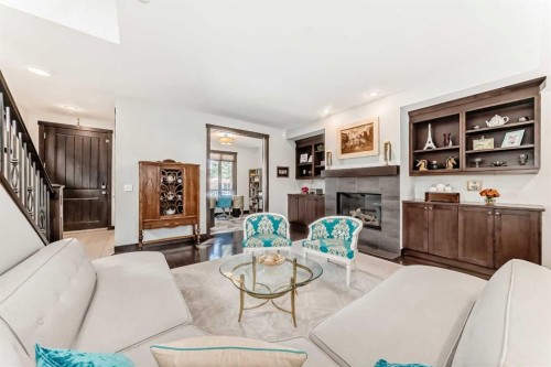 2213 27 Street Sw, Calgary, AB - Indoor Photo Showing Living Room With Fireplace