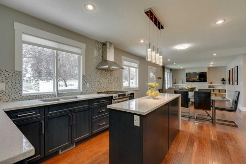 2444 45 Street Se, Calgary, AB - Indoor Photo Showing Kitchen With Double Sink With Upgraded Kitchen