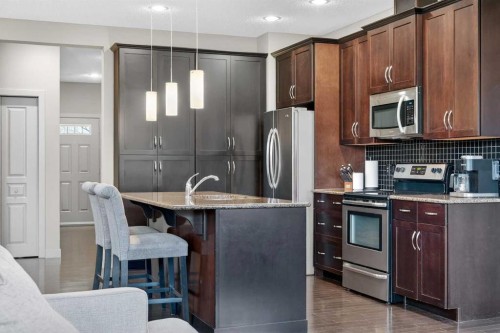 253 Chaparral Valley Drive Se, Calgary, AB - Indoor Photo Showing Kitchen With Stainless Steel Kitchen With Upgraded Kitchen