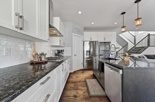 143 Cranarch Crescent Se, Calgary, AB - Indoor Photo Showing Kitchen With Stainless Steel Kitchen With Upgraded Kitchen
