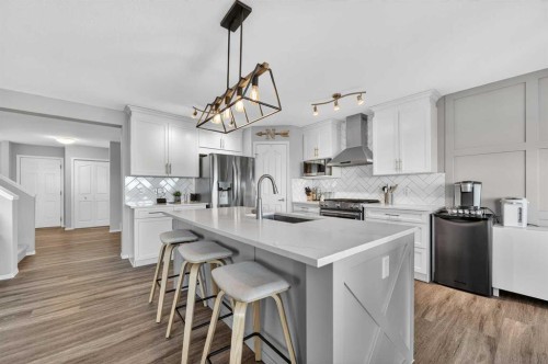 201 Saddlecrest Way Ne, Calgary, AB - Indoor Photo Showing Kitchen With Stainless Steel Kitchen With Upgraded Kitchen