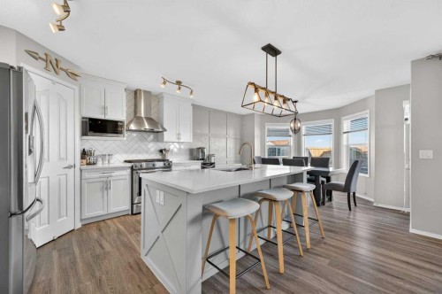 201 Saddlecrest Way Ne, Calgary, AB - Indoor Photo Showing Kitchen With Stainless Steel Kitchen With Upgraded Kitchen