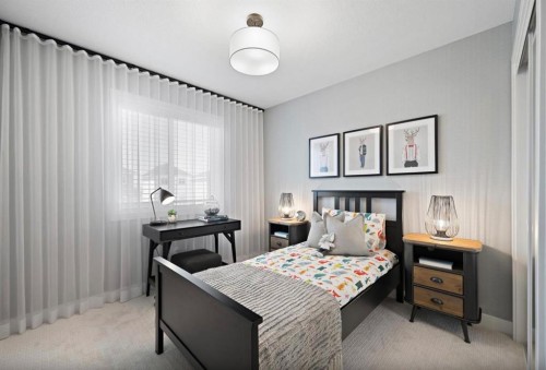 102 Rangeview Path Se, Calgary, AB - Indoor Photo Showing Bedroom