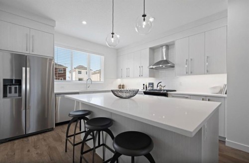 102 Rangeview Path Se, Calgary, AB - Indoor Photo Showing Kitchen With Stainless Steel Kitchen With Upgraded Kitchen