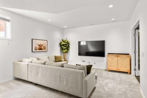 57 Riviera Crescent, Cochrane, AB - Indoor Photo Showing Living Room
